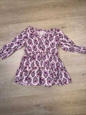 Crewcuts Pink Floral Tiered Long-Sleeve Dress for Kids